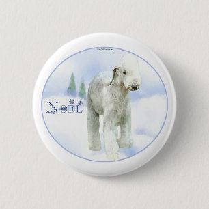 Chapa Redonda De 5 Cm Noel Bedlington Terrier