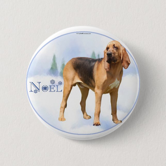 Chapa Redonda De 5 Cm Noel Bloodhound (Anverso)