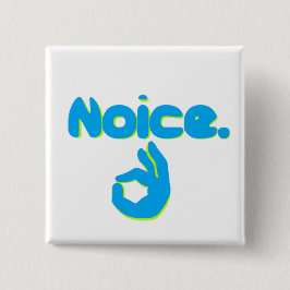 Chapa Redonda De 5 Cm Noice con el Rótulo aceptable de la mano