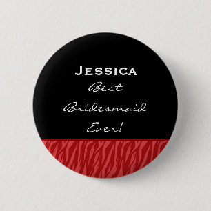 Chapa Redonda De 5 Cm Nombre blanco negro rojo del personalizado de la