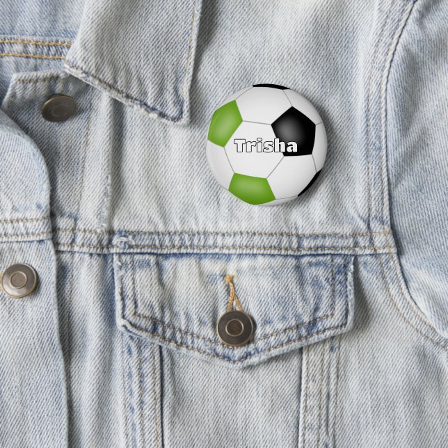 Chapa Redonda De 5 Cm nombre de costumbre con temática de fútbol negro v (In situ)