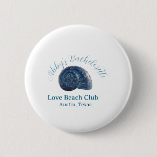 Chapa Redonda De 5 Cm nombre de fiesta de soltera club de playa mar azul