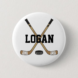 Chapa Redonda De 5 Cm Nombre de Hockey Personalizado Hockey Flare de Bro