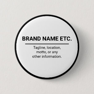 Chapa Redonda De 5 Cm Nombre de la empresa y eslogan en Branding Blanco