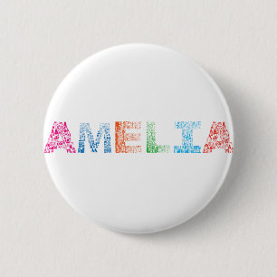 Chapa Redonda De 5 Cm Nombre de letra de Amelia