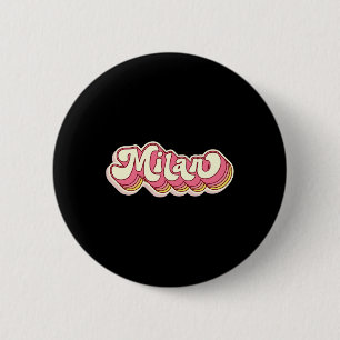 Chapa Redonda De 5 Cm Nombre de Milán Apellido Nombre Personalizado