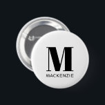 Chapa Redonda De 5 Cm Nombre de monograma simple<br><div class="desc">Diseño de nombres de monograma minimalistas de tipografía moderna que se puede cambiar para personalizar.</div>