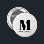 Chapa Redonda De 5 Cm Nombre de monograma simple<br><div class="desc">Diseño de nombres de monograma minimalistas de tipografía moderna que se puede cambiar para personalizar.</div>