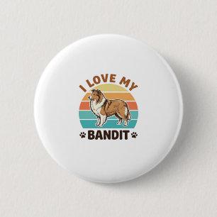 Chapa Redonda De 5 Cm Nombre de perro personalizado Diseño de amante de 