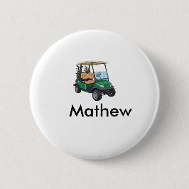 Chapa Redonda De 5 Cm nombre del hombre del coche de golf verde regalos