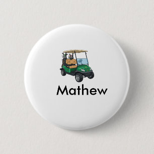 Chapa Redonda De 5 Cm nombre del hombre del coche de golf verde regalos