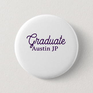 Chapa Redonda De 5 Cm nombre graduación morado simple minimalista elegan