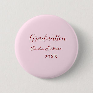 Chapa Redonda De 5 Cm nombre graduación promoción 20XX caligrafía malva
