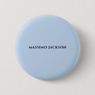 Chapa Redonda De 5 Cm Nombre minimalista moderno azul pálido profesional