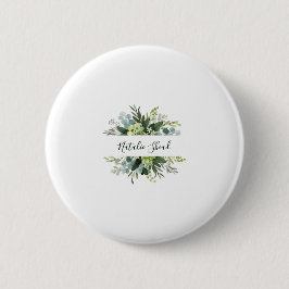 Chapa Redonda De 5 Cm Nombre personalizado chic floral femenino