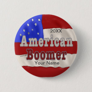 Chapa Redonda De 5 Cm Nombre personalizado de Baby Boomer