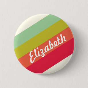 Chapa Redonda De 5 Cm Nombre personalizado del arcoiris pastel