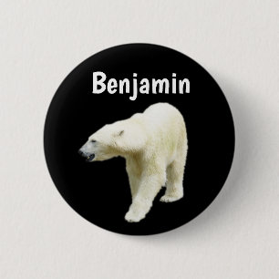 Chapa Redonda De 5 Cm Nombre personalizado del oso polar