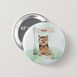 Chapa Redonda De 5 Cm Nombre personalizado Perro Mascota Norfolk Terrier