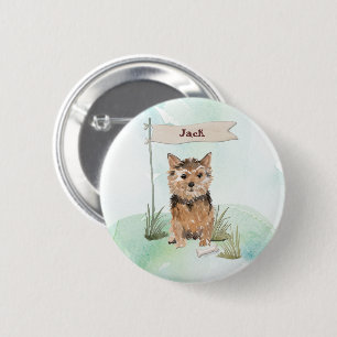 Chapa Redonda De 5 Cm Nombre personalizado Perro Mascota Norfolk Terrier