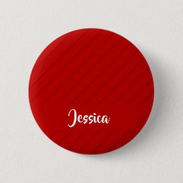 Chapa Redonda De 5 Cm Nombre personalizado plástico diagonal rojo textur