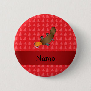 Chapa Redonda De 5 Cm Nombre personalizado platypus árboles de navidad 