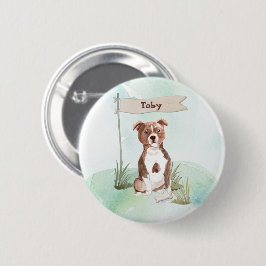 Chapa Redonda De 5 Cm Nombre personalizado Staffordshire Bull Terrier Ma