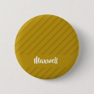 Chapa Redonda De 5 Cm Nombre personalizado texturizado en diagonal marró