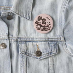 Chapa Redonda De 5 Cm Nombre Personalizado Water Polo