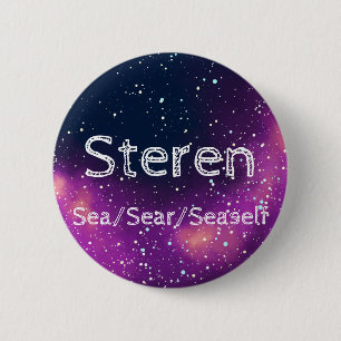 Chapa Redonda De 5 Cm Nombre ___ + Pronombres Galaxy Personalizable