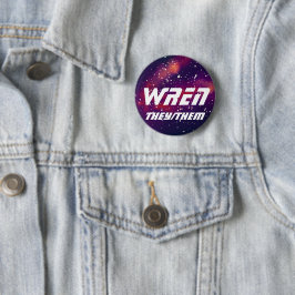 Chapa Redonda De 5 Cm Nombre ___ + Pronombres Galaxy Personalizable