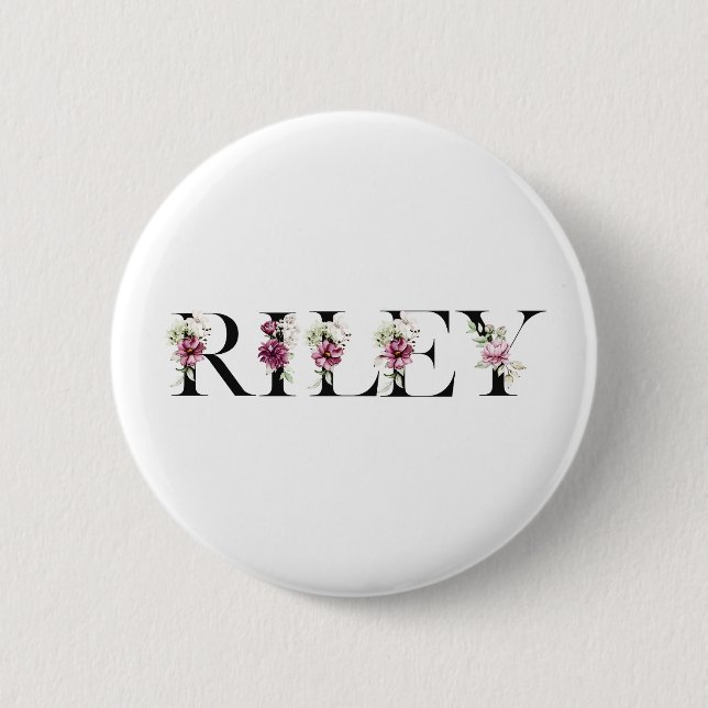 Chapa Redonda De 5 Cm Nombre Riley (Anverso)