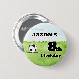 Chapa Redonda De 5 Cm Nombre y edad personalizados Fútbol