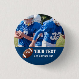 Chapa Redonda De 5 Cm Nombre y número de encargo de la foto del fútbol