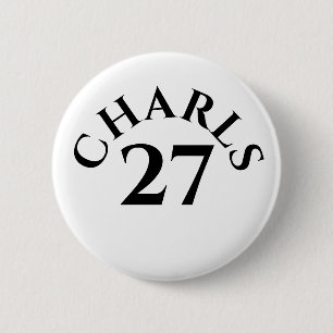 Chapa Redonda De 5 Cm Nombre y Número Personalizados