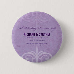 Chapa Redonda De 5 Cm Nombres personalizados, 50 aniversario de bodas pa