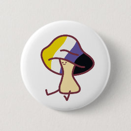 Chapa Redonda De 5 Cm Non-Binary Pride Mushroom Pin
