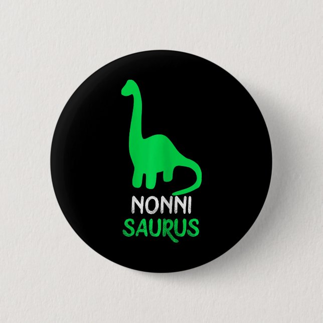 Chapa Redonda De 5 Cm Nonni-saurus Funny Dino Dinosaur Nonnisaurus (Anverso)