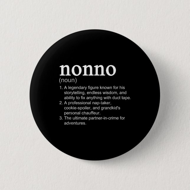 Chapa Redonda De 5 Cm Nonno Definition Funny Noun Cool  (Anverso)