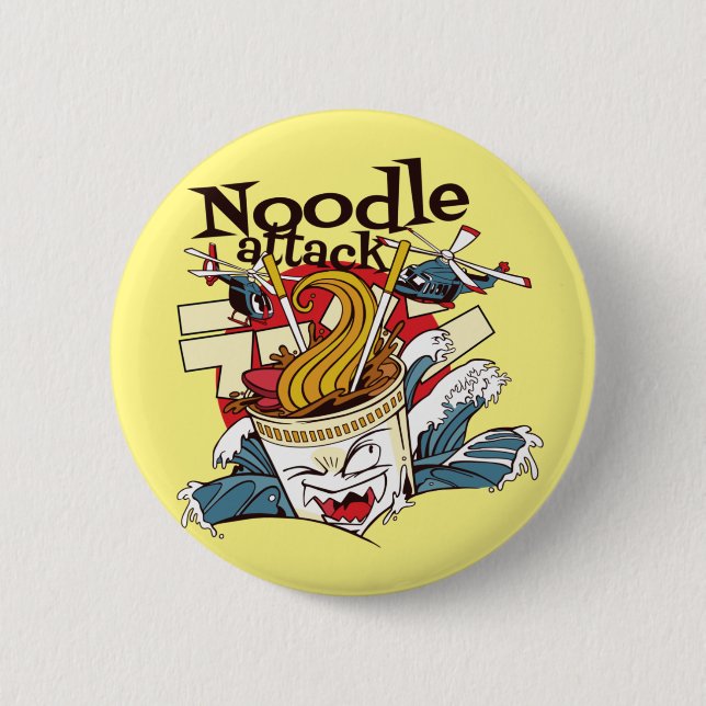 Chapa Redonda De 5 Cm Noodle Attack (Anverso)