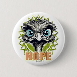 Chapa Redonda De 5 Cm "Nope" Cute Ostrich Button