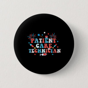 Chapa Redonda De 5 Cm Norteamérica Usa Fireworks Pacient Care Technician
