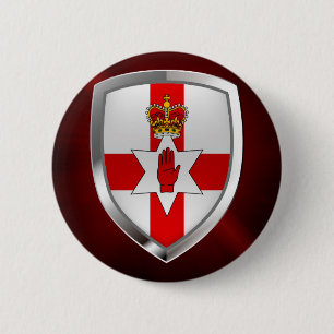 Chapa Redonda De 5 Cm Northern Ireland Metallic Emblem