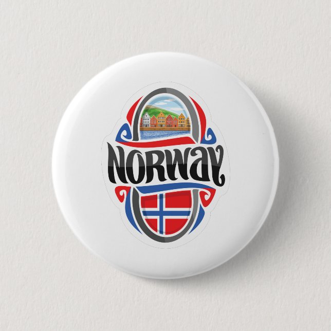 Chapa Redonda De 5 Cm Noruega (Anverso)
