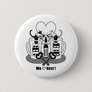 Chapa Redonda De 5 Cm "¡Nos encanta la cerveza!"モ ノ・("Nos encanta la cer