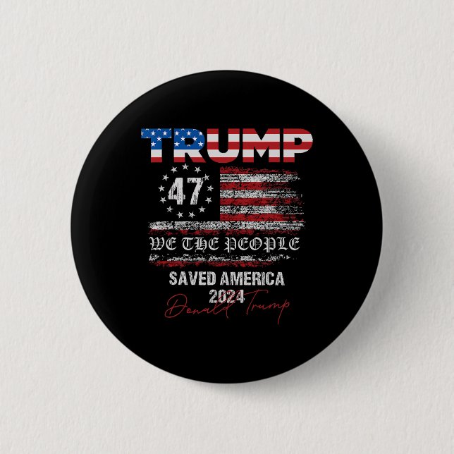 Chapa Redonda De 5 Cm Nosotros, el pueblo, Trump, salvamos a Estados Uni (Anverso)