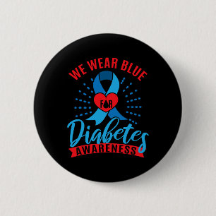 Chapa Redonda De 5 Cm Nosotros Vestimos Azul Para Conciencia de la Diabe