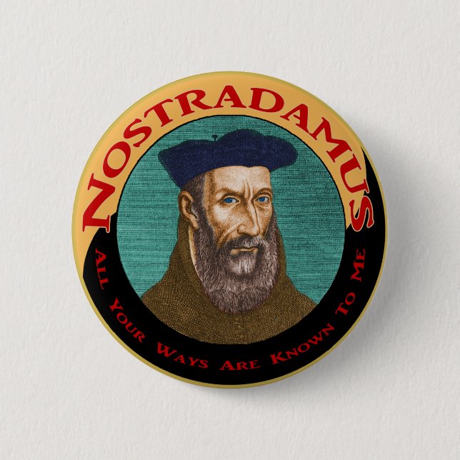Chapa Redonda De 5 Cm Nostradamus (Anverso)
