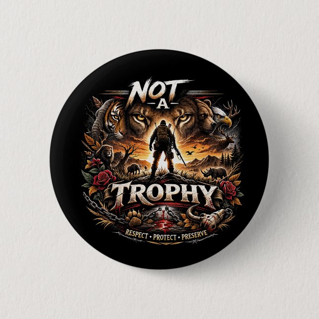 Chapa Redonda De 5 Cm Not a Trophy (Anverso)