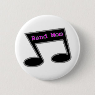 Chapa Redonda De 5 Cm Nota de la música de la mamá de la banda